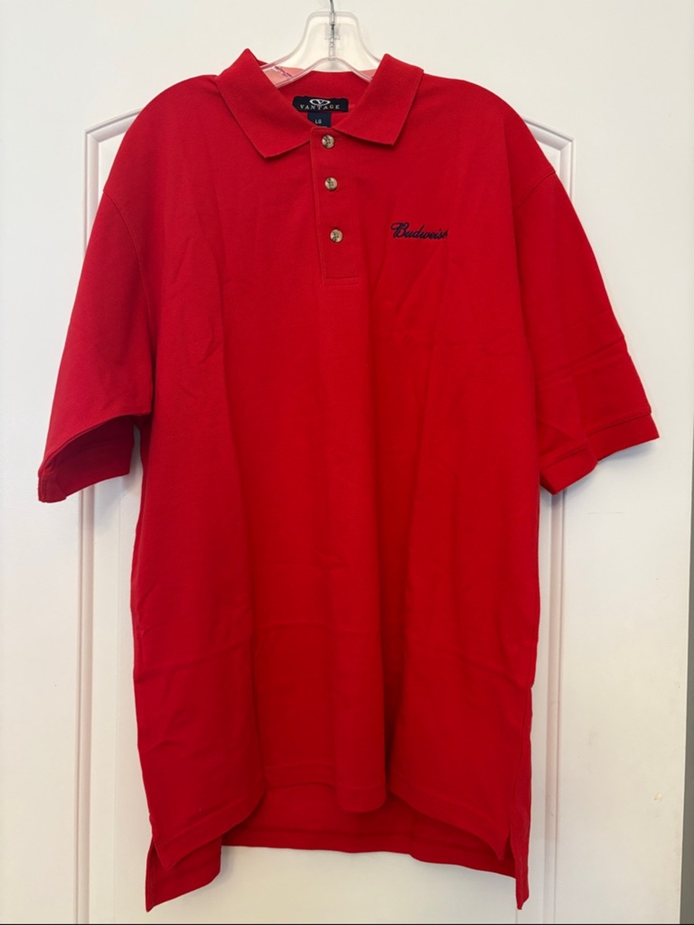 Budweiser Red Men’s Polo with Script Logo
